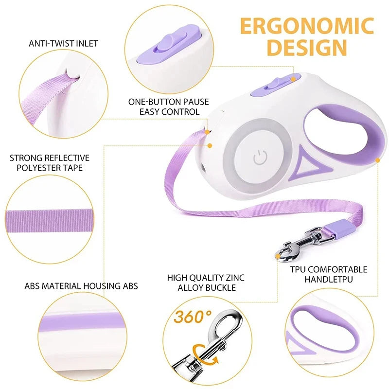 GlowSafe™ Retractable Dog Leash TM